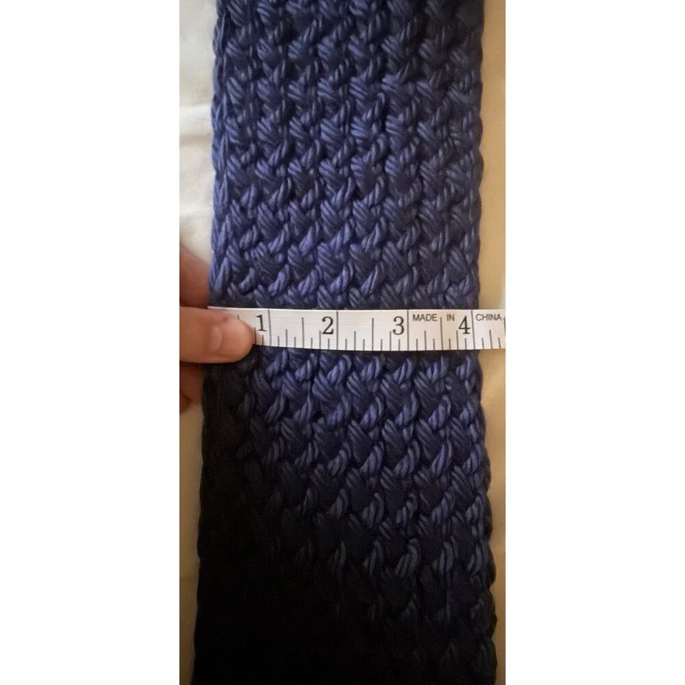 Handmade Dark Blue Winter Beanie Hat and Scarf Set for Kids Winter Wear